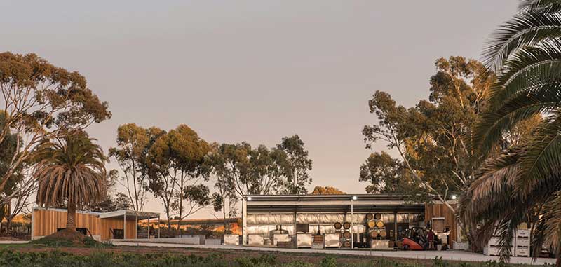 The Izway winery is not connected to the grid, relying entirely on solar power.